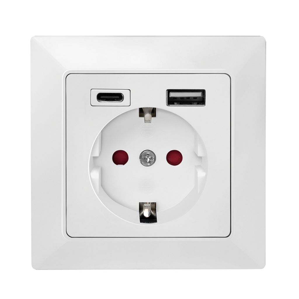 Logilink Unterputz-Steckdose, 1x CEE 7/3, 1x USB-A, 1x Obrázok produktu 