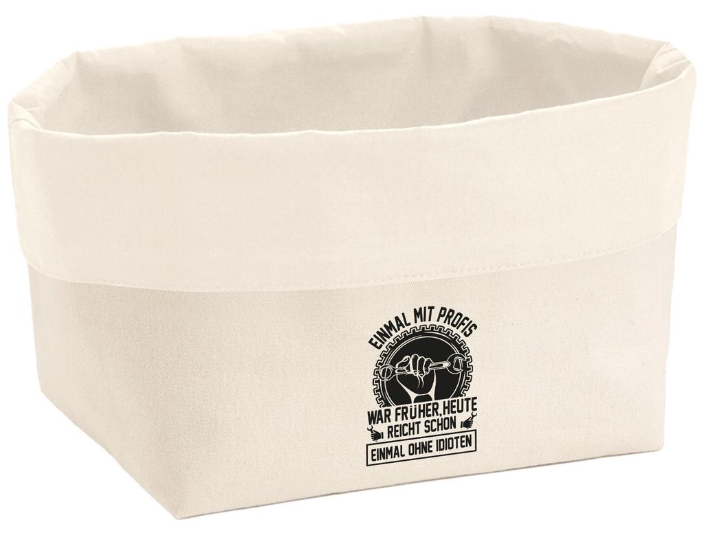 Huuraa Organizer Einmal mit Profis war früher, heute reicht ohne Idioten 8 Liter Large Canvas Baumwolle Utensilo Geschenkidee