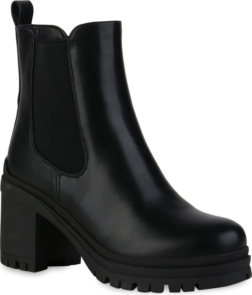 VAN HILL Damen Chelsea Boots Stiefeletten Plateau Vorne Produktbild
