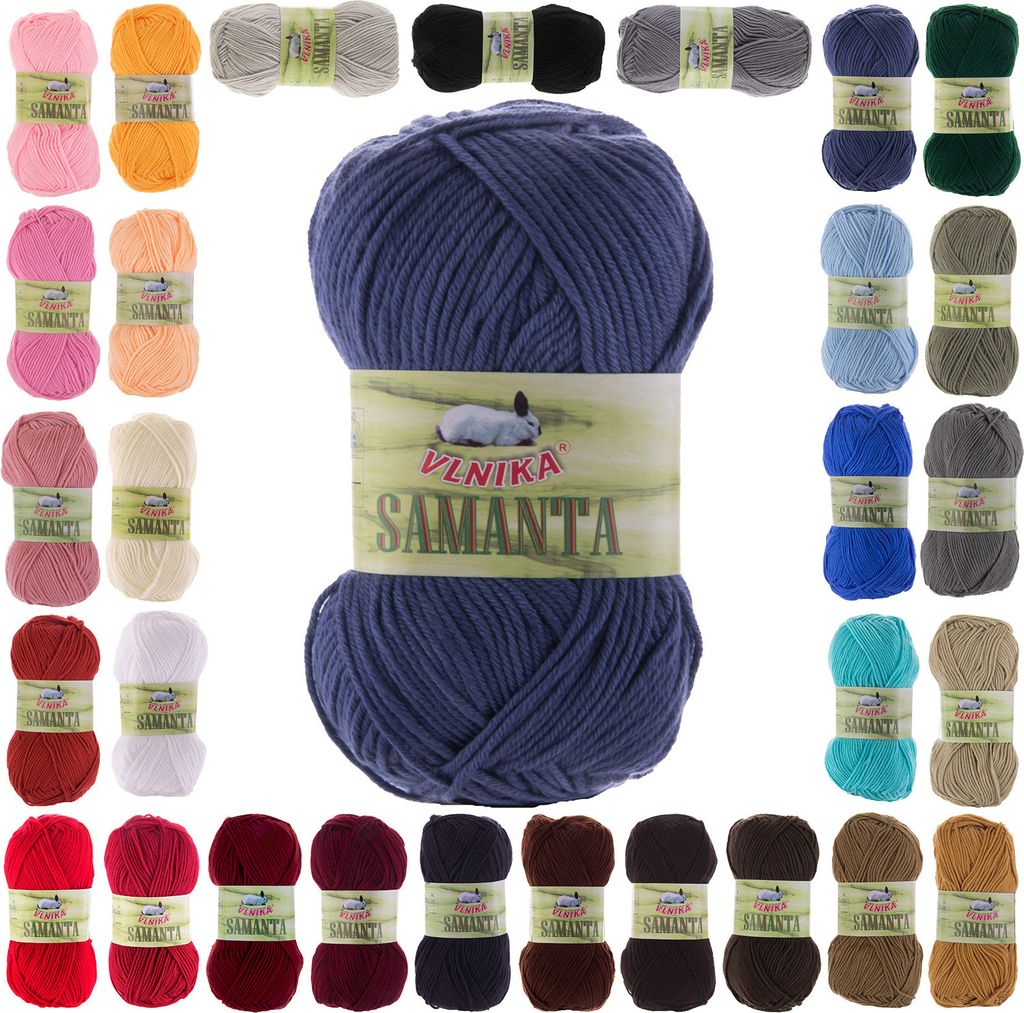 50g Strickgarn Samanta Uni Häkelgarn Strickwolle Handstrickgarn Klassikstrickgarn Farbwahl, Farbe:12 abendblau