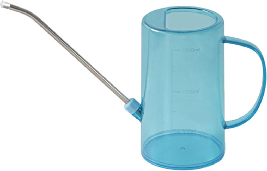 1,5 l Gießkanne aus Edelstahl mit langem Ausguss, durchscheinender Handsprühtopf für Pflanzen im Büro, Garten, Innen- und Außenbereich