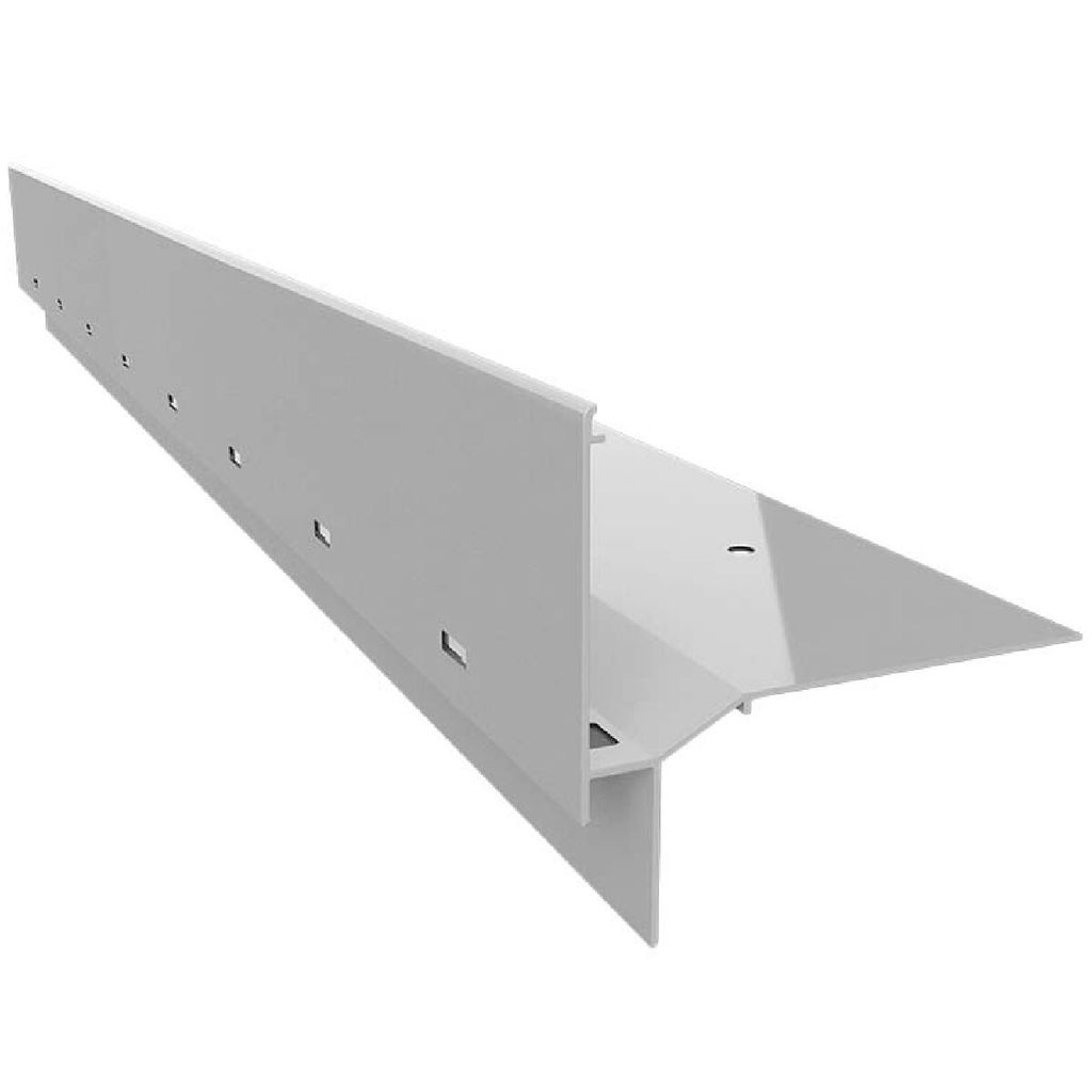 Renoplast Aluminium Traufprofil W60 200cm Grau | Fertigstellung von Terrassen und Balkonen | Belüftete Böden Erhöht | Wasser ablaufsysteme Win...