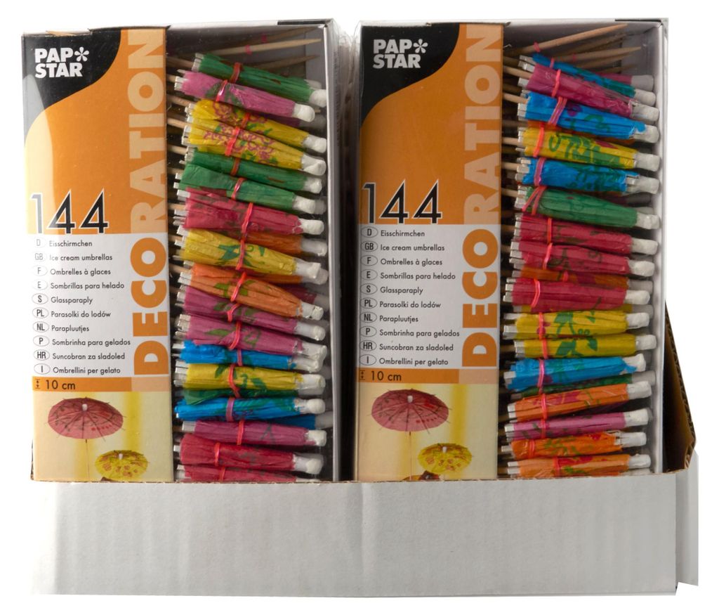 Papstar Deko Picker Eisschirmchen farbig sortiert Höhe 10cm Zdjęcie produktu 