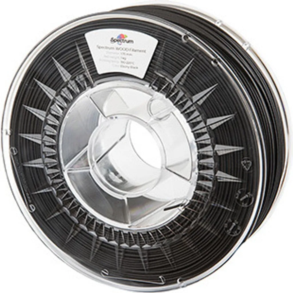 Filament 3D Effet Bois Noir Ébène 1,75mm Spectrum 1000g - Finition Mate