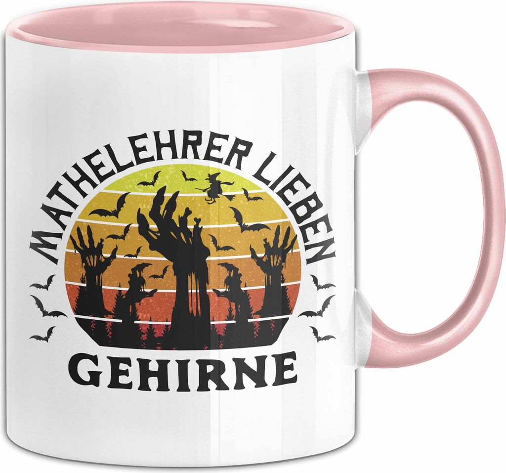 Mathelehrer Tasse Geschenk Mathe-Lehrer Lieben Gehirne Tassen Geschenkidee Becher (Rosa)