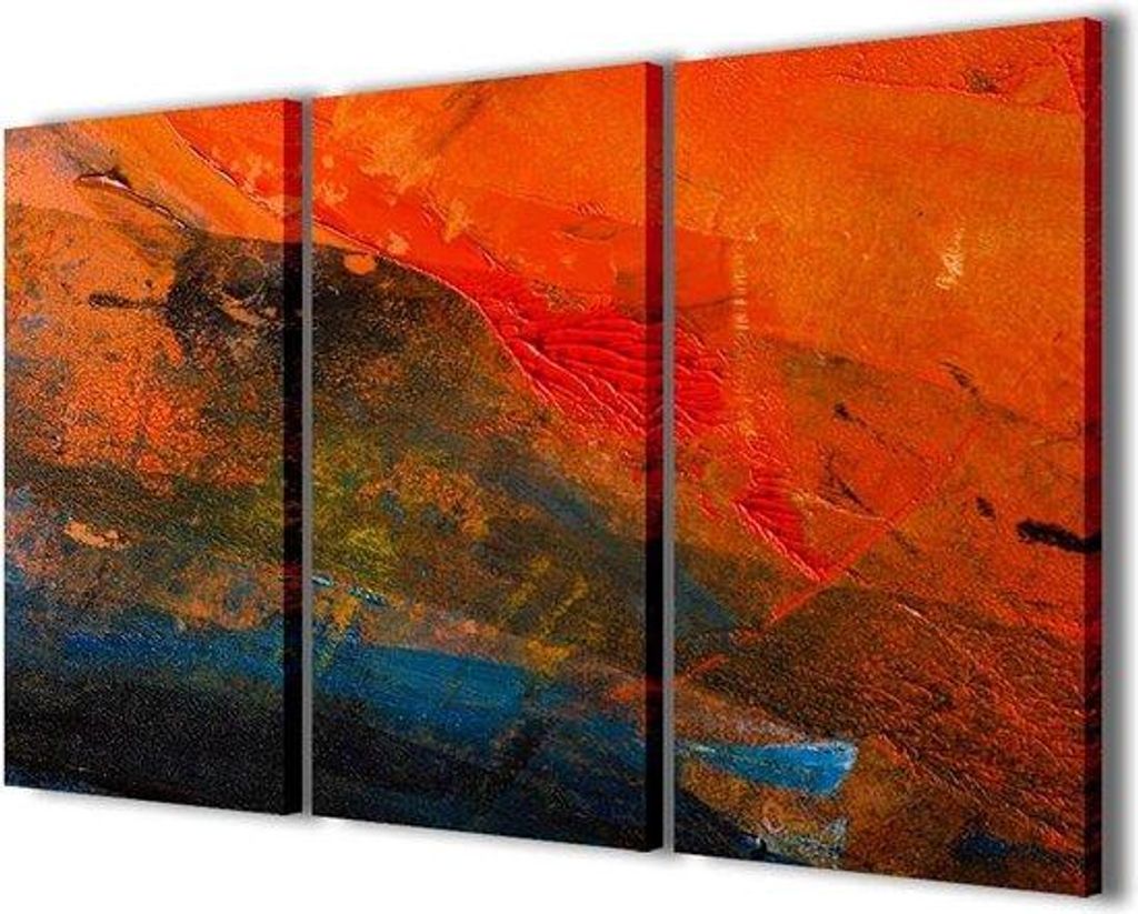 Modernes Gemälde auf Leinwand 3-teilig mit Rahmen - sofort zum Aufhängen 90 x 60 cm