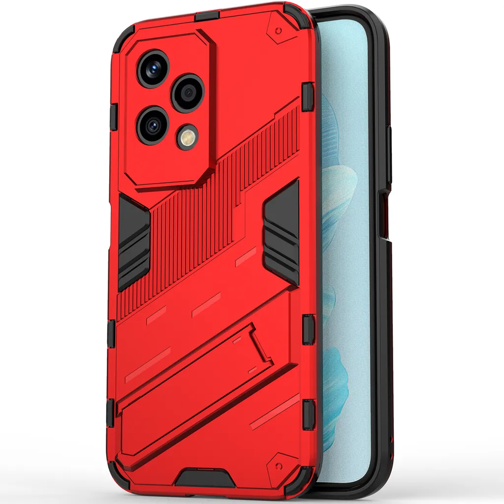 Custodia Protettiva Honor 200 Lite PC+TPU | Rossa con Stand - 3