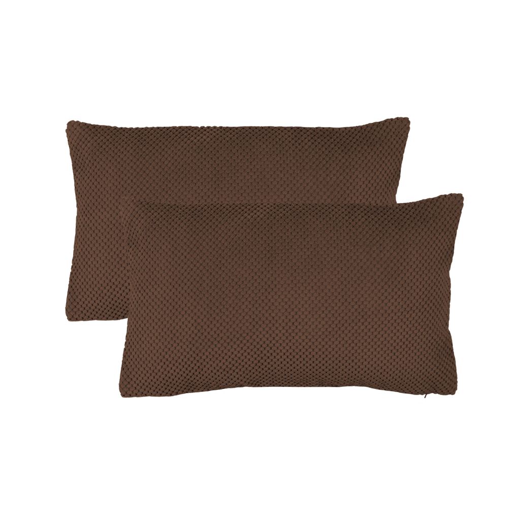 Kissenbezug 2er Set 40x60 cm Braun Dekokissen Kissenhülle Produktbild 
