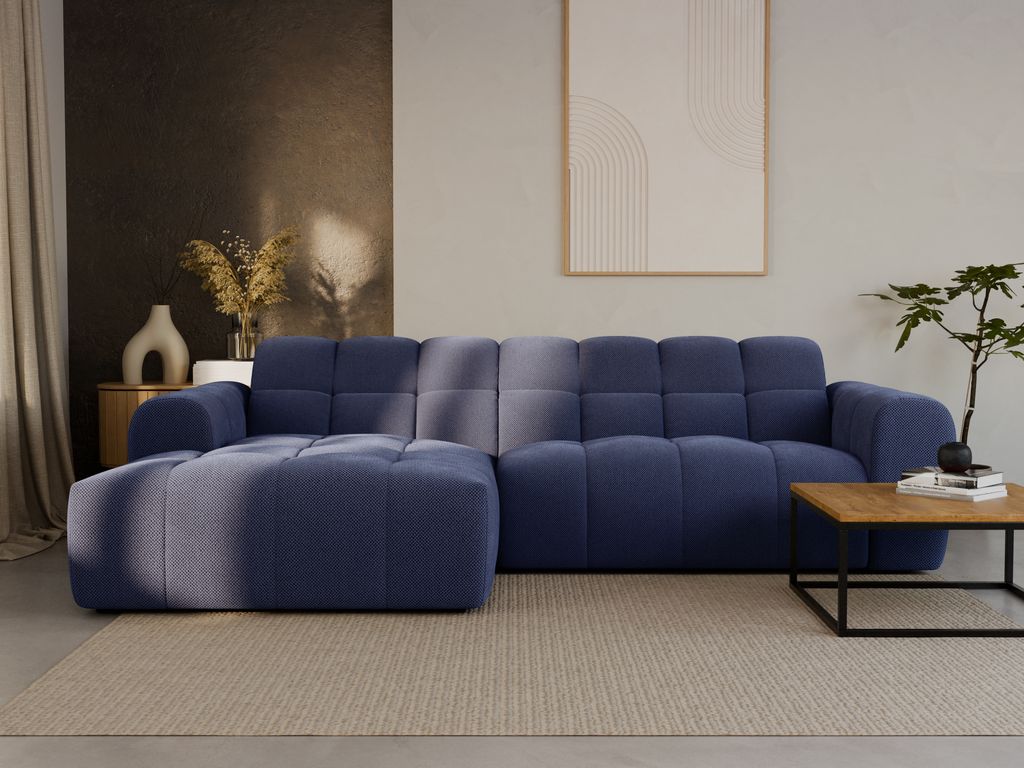 LetSit Ecksofa Andrea L Curio Linke Freistehendes Loungesofa Bequemes Ecksofa zum Entspannen Schmutzabweisend Für Wohnzimmer Schlafzimmer Dunkelblau