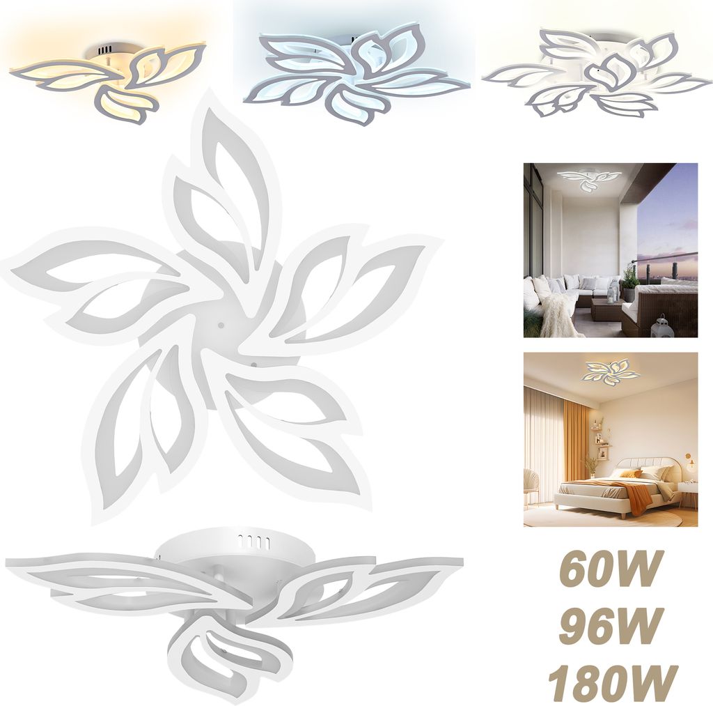 XMTECH LED-Deckenleuchte Blattform mit Fernbedienung, Produktbild 