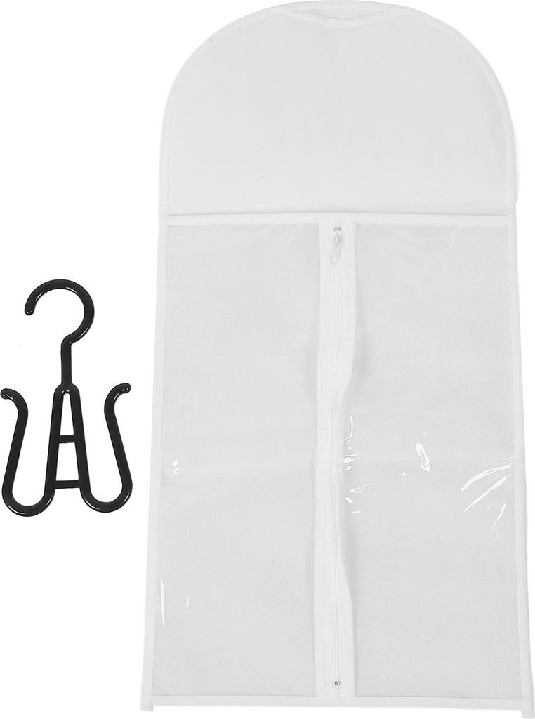 5 Set Haarverlängerungshalter-Beutel, staubdicht, wasserdicht, transparentes PVC, weich, nicht gewebt, für mehrere Perücken, Haarteile, Weiß