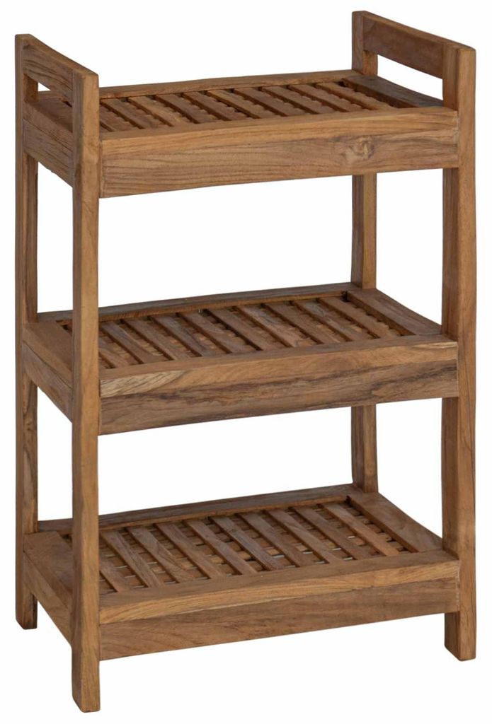 Półka łazienkowa vidaXL w kolorze naturalnym, 45 x 30 x 71 Zdjęcie produktu 
