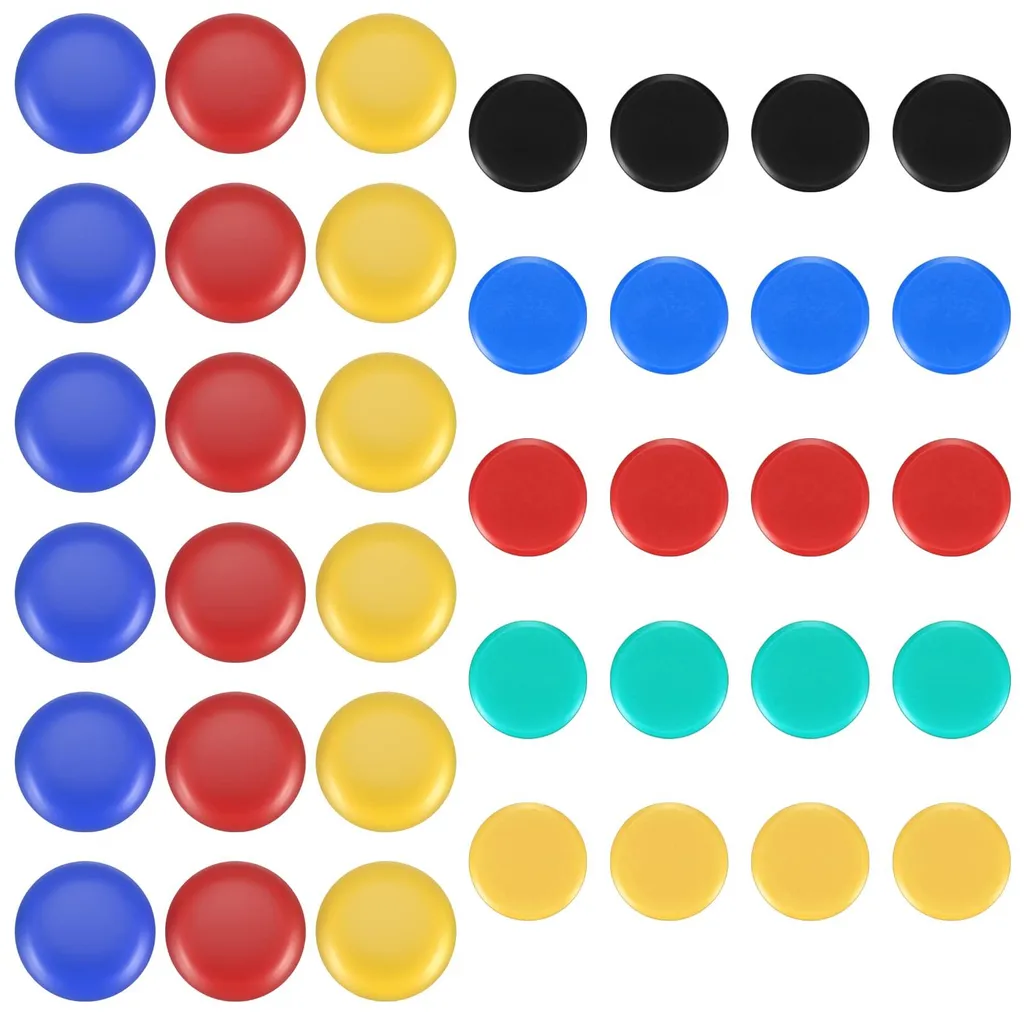 Aimants colorés pour tableau magnétique et réfrigérateur - Set de 38