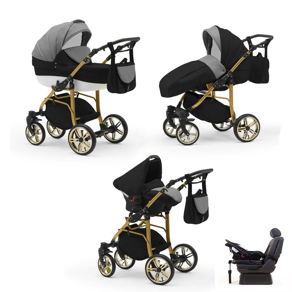 Kinderwagen 5 in 1 Neo Gold inkl. Sportsitz, Autositz und Iso Base - 17 Teile - in 22 Farben