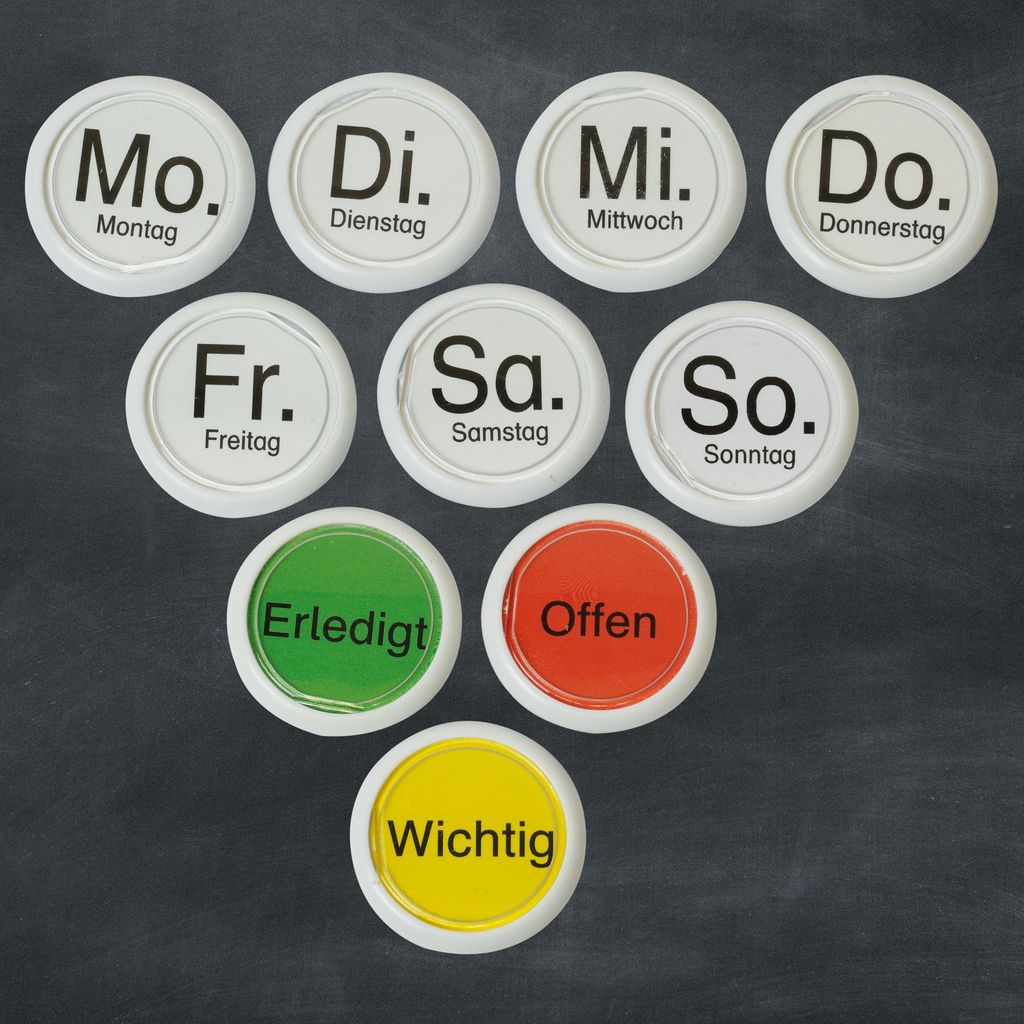 TimeTEX Wochentags-Magnete 10-tlg. in Box