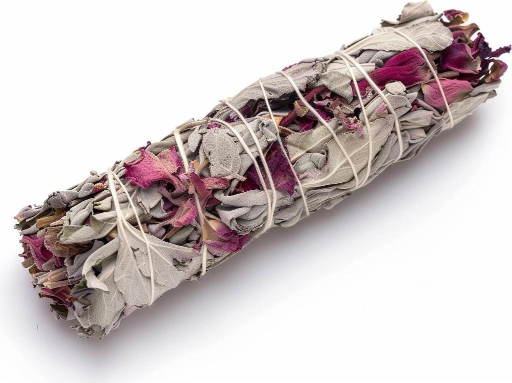 Weißer Salbei 50g Räucherbündel - Smudge Stick Rose