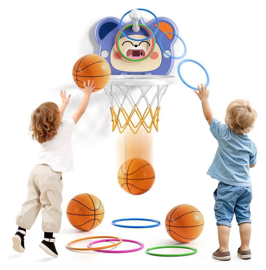 TEMI Indoor Mini Basketballkorb, 2-in-1, mit Bällen & Produktbild 