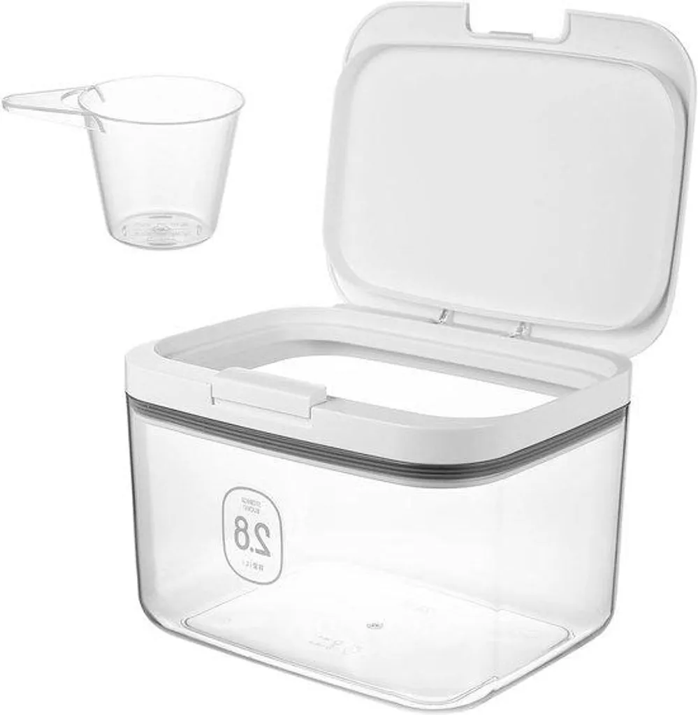 Organisateur de buanderie 2,8L pour poudre lessive et aliments chat