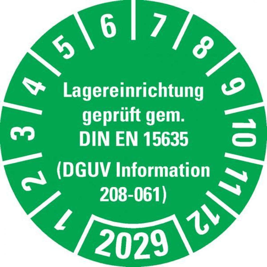 Dreifke® Prüfplakette Lagereinrichtung, DGUV Info.208-061, Produktbild 