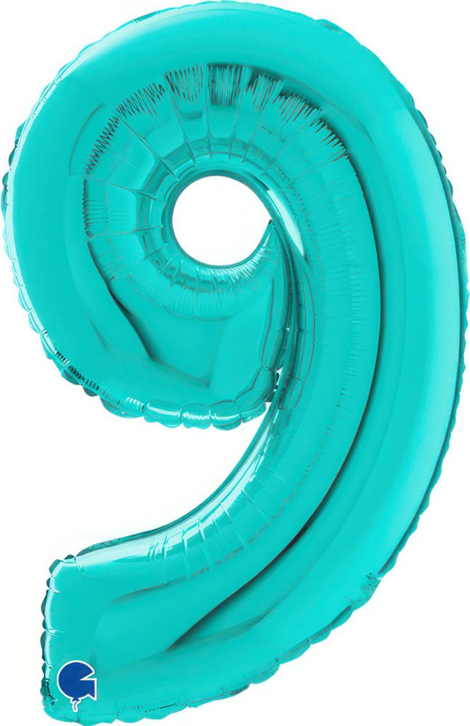 Riesenzahl Folienballon 26"/66cm | Tiffany Zahl: 9