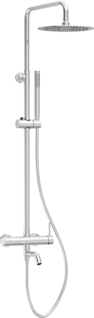 Balneo Duschsystem mit Regendusche silber Edelstahl | Duscharmatur mit Handbrause CASCADE CHROM