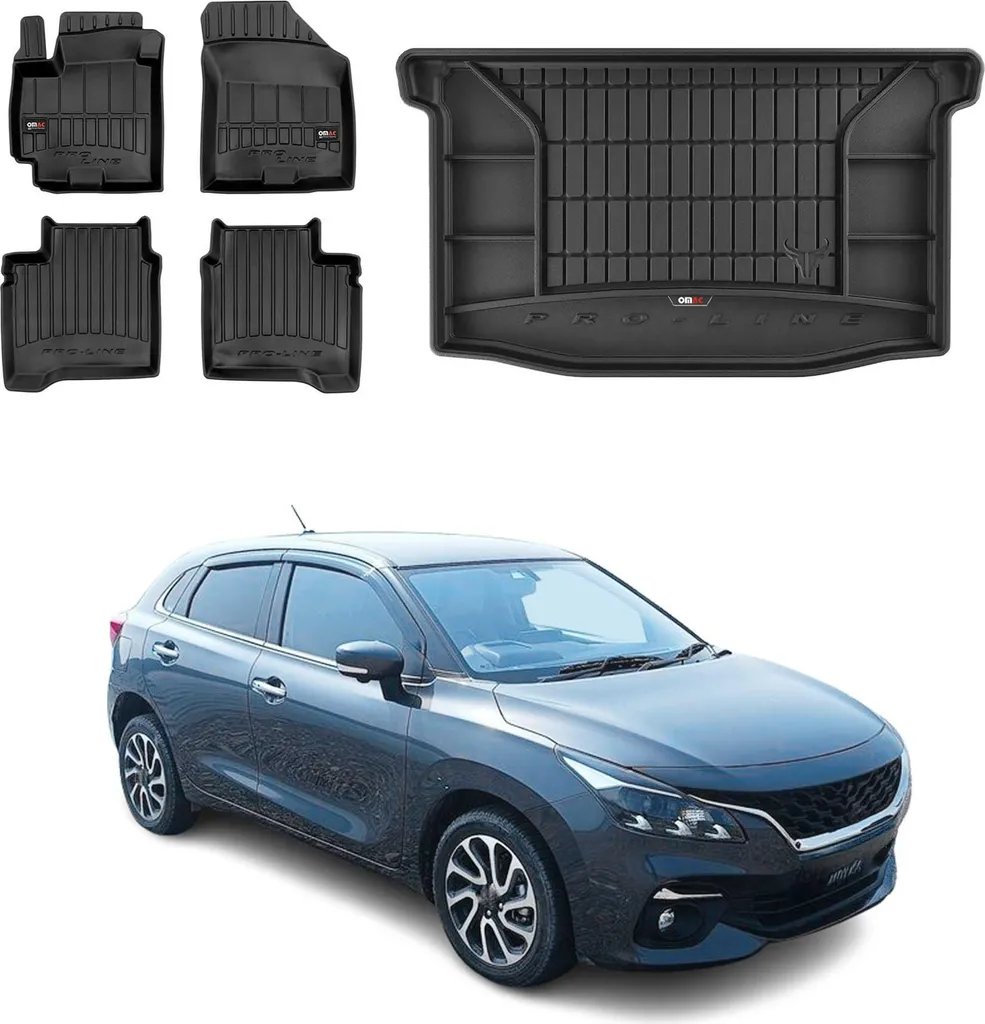 Set Tappetini e Vasca Baule OMAC Suzuki Baleno 2015-2025 Gomma 5x