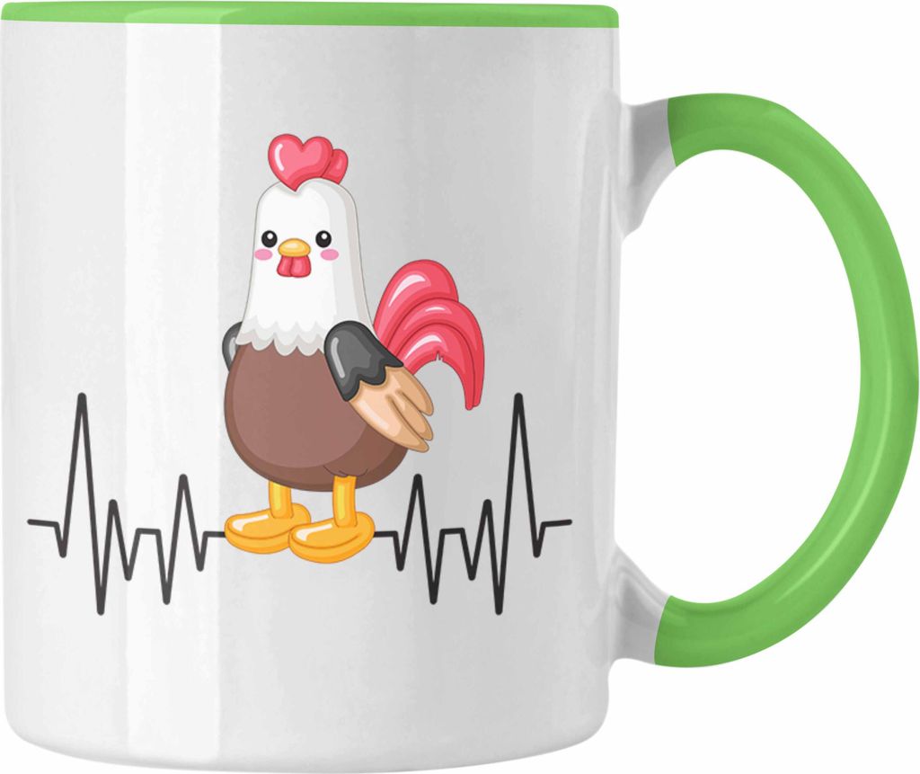 Trendation - Huhn Hühner Herzschlag Tasse Geschenk für Produktbild 