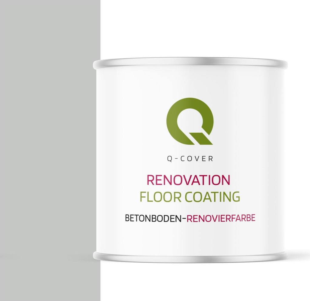 Bodenfarbe Renovierfarbe | Lichtgrau RAL7035 | Satin 2,5L | Abriebfest für Keller, Beton | Q-COVER