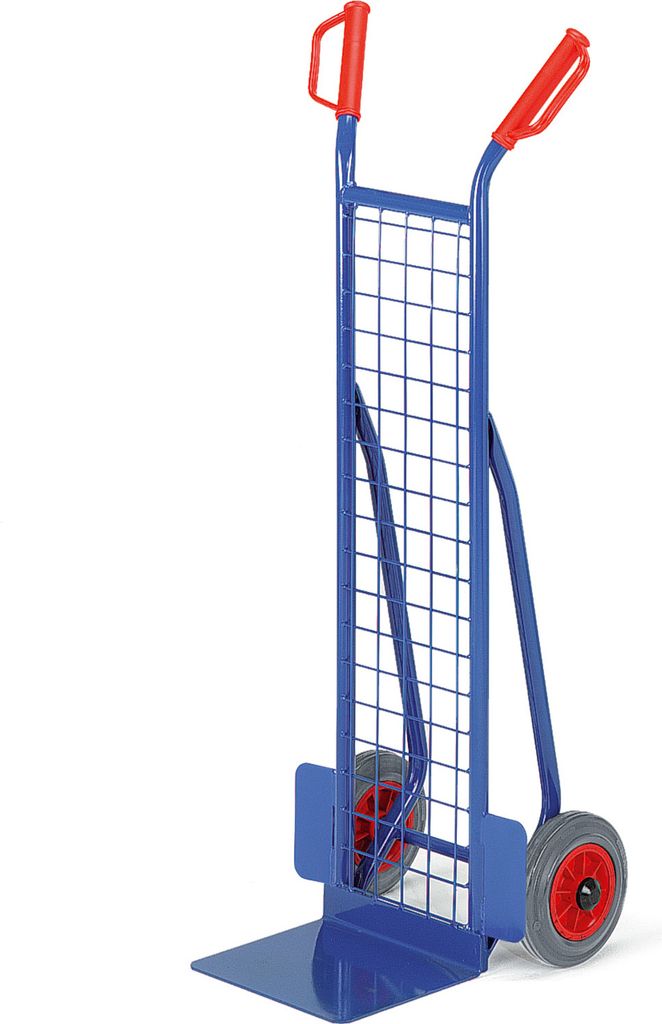 Rollcart kleine Gitter-Stapelkarre aus Stahlrohr 300mm Schaufelbreite Vollgummi