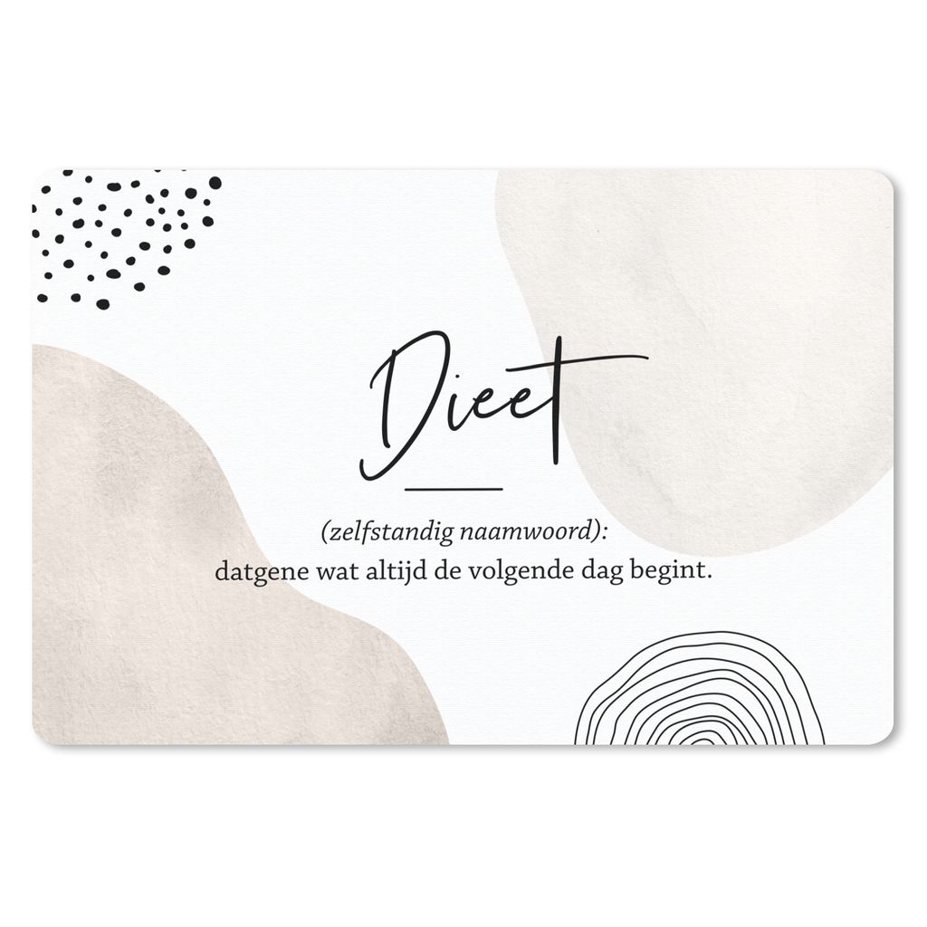 MuchoWow Mauspad Mousepad Sprichwörter - Zitate - Diät - Wörterbuch - Diät Definition 27x18 cm - Mousepads - Maus Mat - Pad - Mausunterlage -...
