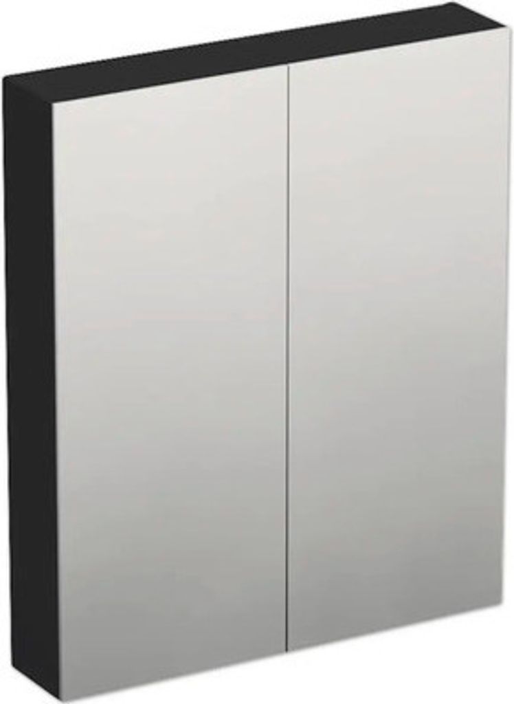 Jungborn Spiegelschrank TRENTA 60 x 14,4 x 72 cm schwarz zu LR29 matt 2-türig IP 44