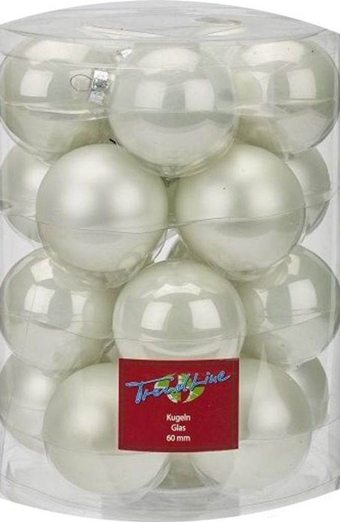 TrendLine Weihnachtskugeln aus Glas Ø 6 cm weiß 20 Stück Produktbild 