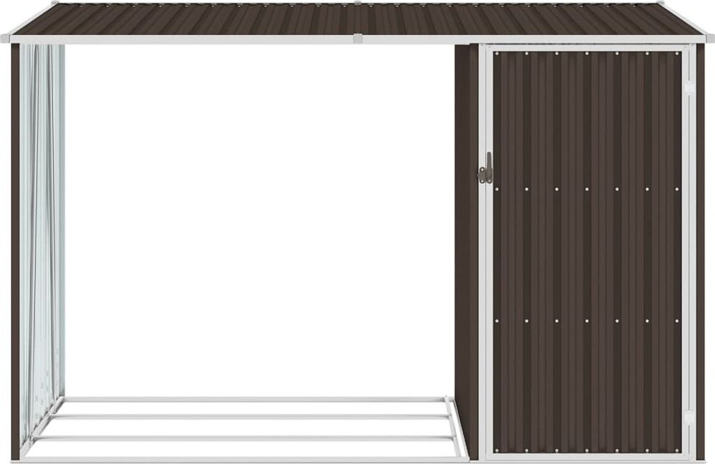 Möbel Gartenschrank/ Gartenhaus Moderner design - Garten Brennholzlager, Braun 245x98x159 cm Verzinkter Stahl Top3929324