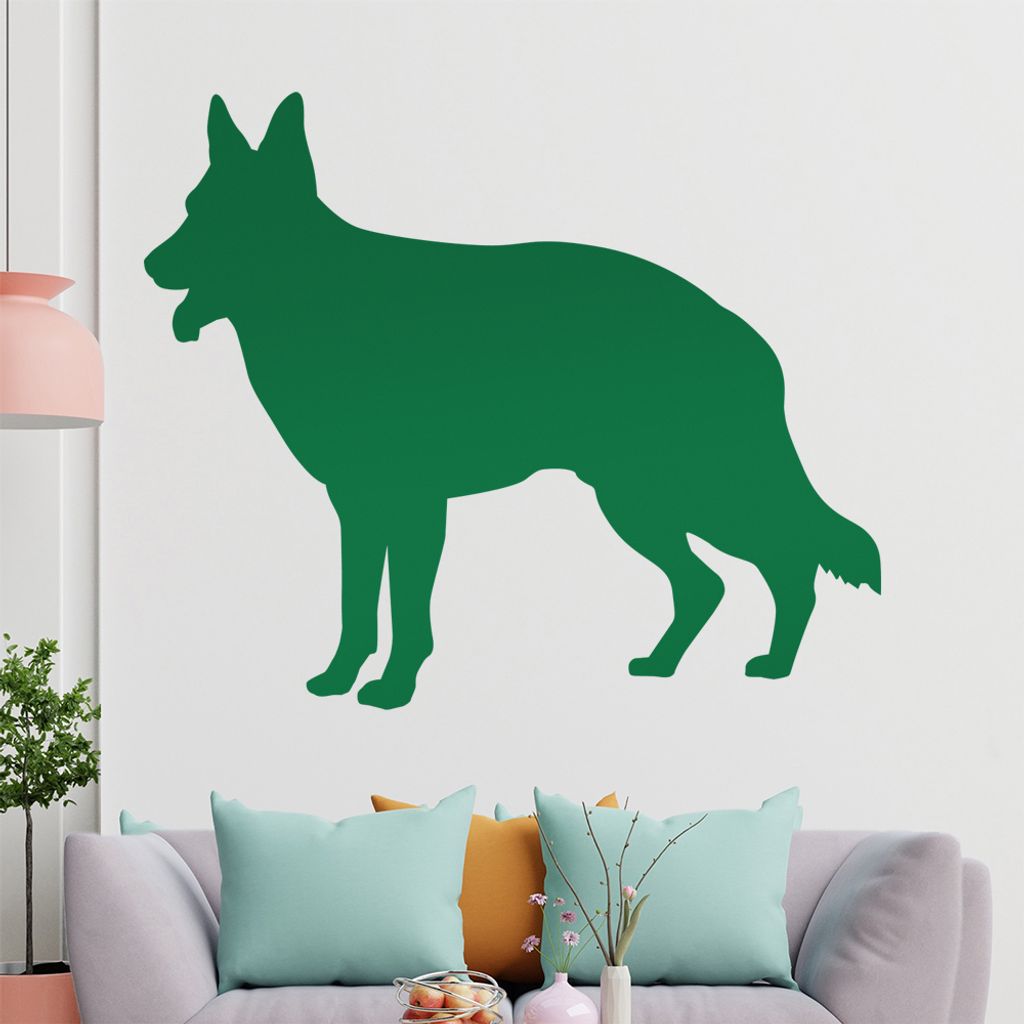 KIWISTAR Schäferhund Silhouette Wandtattoo in 6 Größen - Wandaufkleber Wall Sticker - Dekoration, Küche, Wohnzimmer, Schlafzimmer, Badezimmer