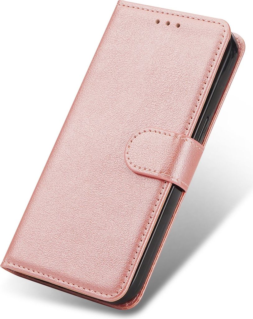 Flip Leder Brieftaschenhülle für Samsung Galaxy A03 EU, Farbe: Roségold