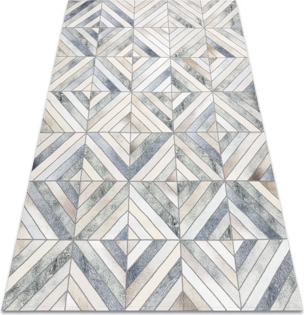 Tapis Anti-Taches en Peau de Vache 160x230 - Design Géométrique Chic