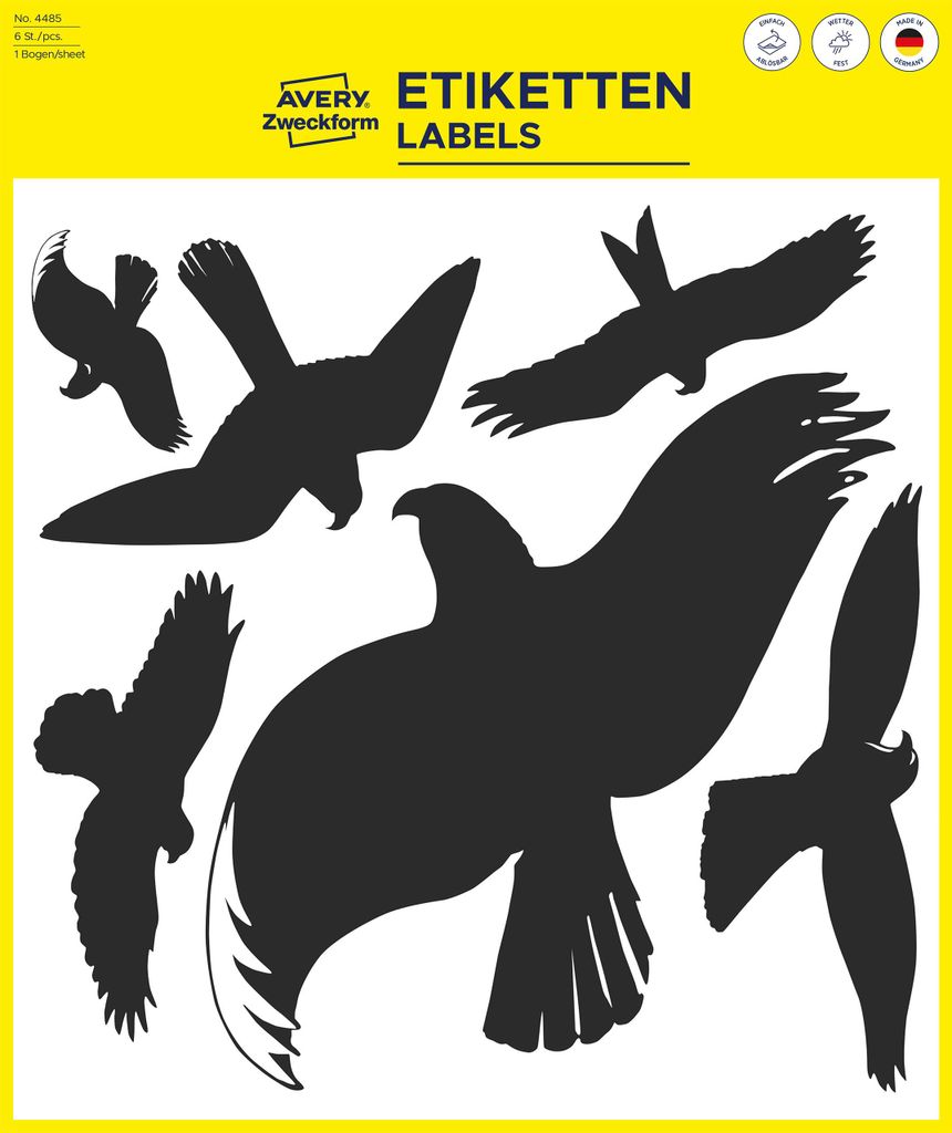 Avery Zweckform 4485, Warnvögel Aufkleber, Motivdruck: Produktbild 