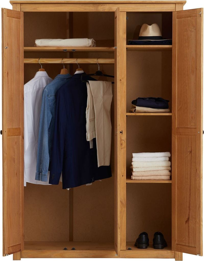 Kleiderschrank CANCUN - Massiver 3-türiger Produktbild 3