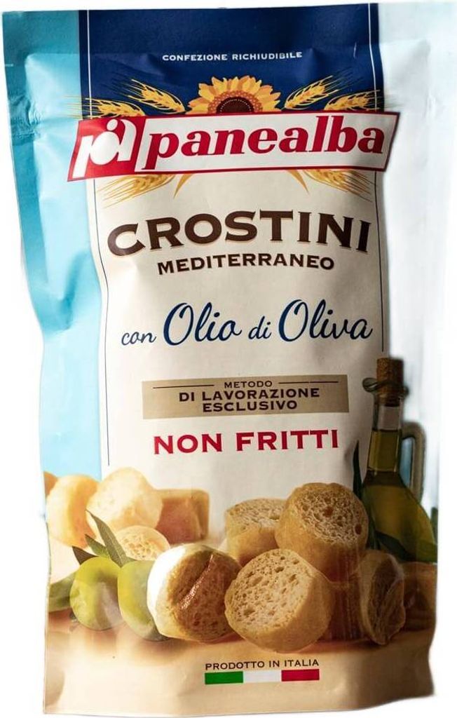 Panealba Crostini Non Fritti Gusto Mediterraneo 100g Beutel Produktbild 