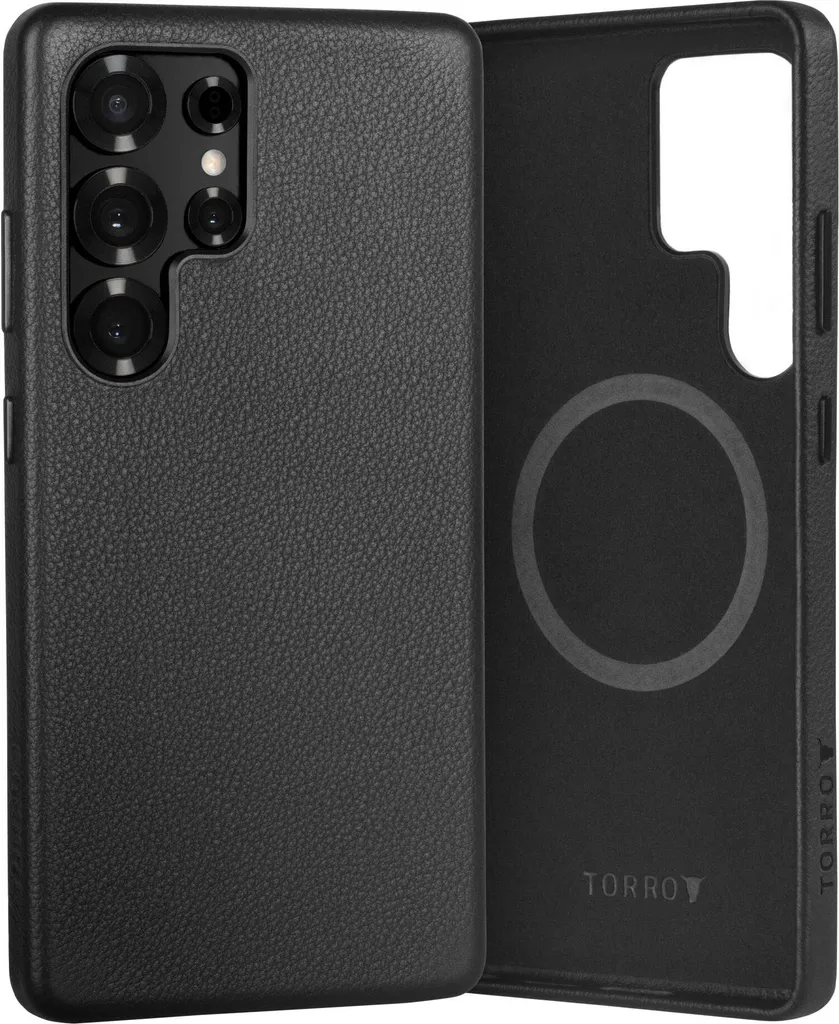Custodia Galaxy S25 Ultra TORRO Pelle Nera - MagSafe & Qi2 Bumper