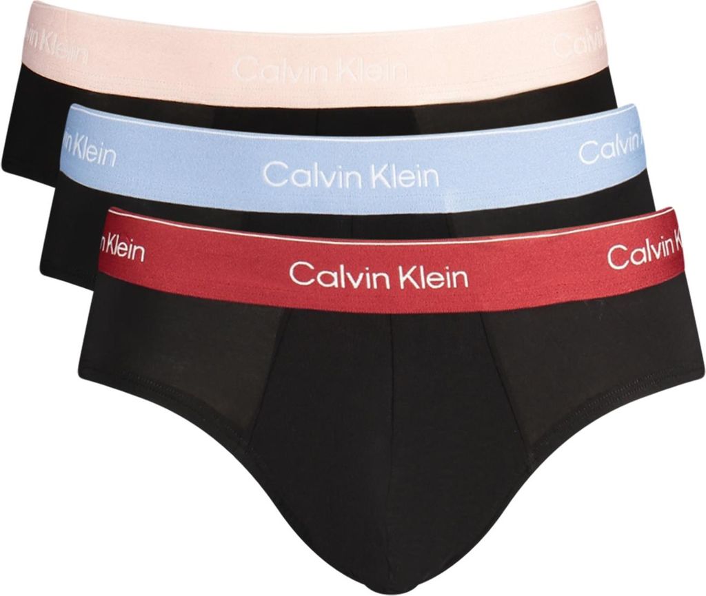 Herren-Slip Dreierpack: Komfort in Schwarz mit bunt-elastischem Bund