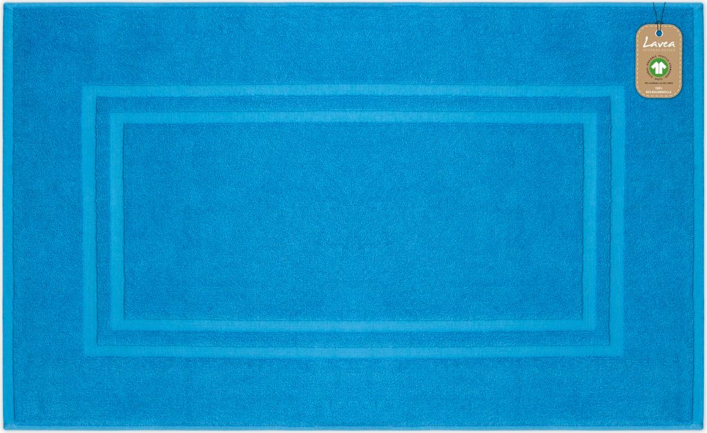 Lavea Badematte 50x80 cm, Badteppich Bali aus Baumwolle, rutschfester Badvorleger, saugstarker Badezimmerteppich, 100% GOTS Baumwolle, Premium Fr...