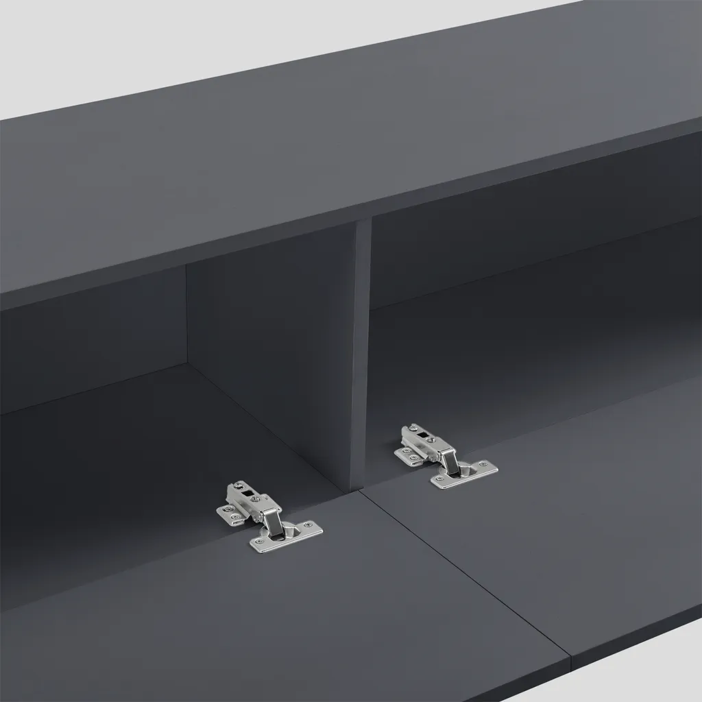 Mobile TV e Appendiabiti 140cm Grigio Opaco - Consolle Sospesa en.casa - 6
