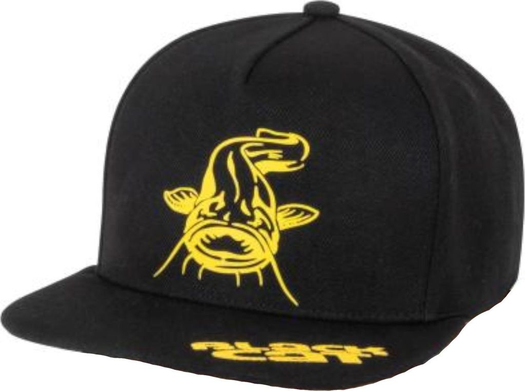 Black Cat Black Flat Peak Cap - Angelcap