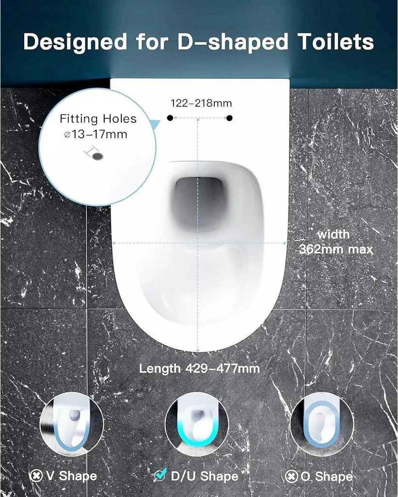Abattant WC déclipsable Quick-release forme D blanc avec frein de chute - 7