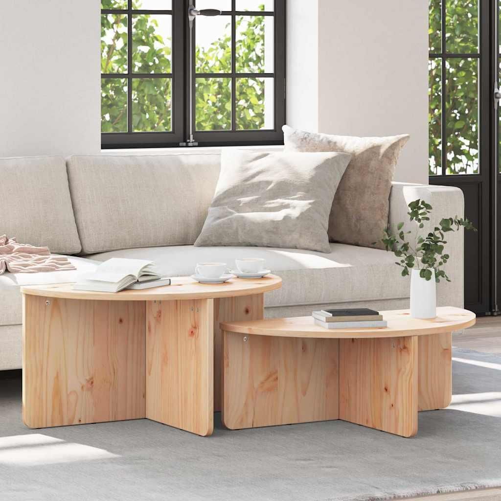 Maison Exclusive - Couchtisch 2 pcs Natur Massivholz Kiefer