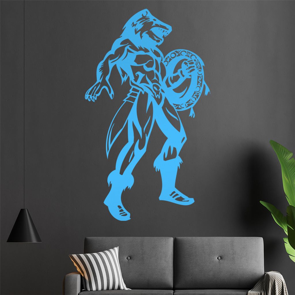 Fantasy Krieger Wandtattoo in 6 Größen - Wandaufkleber Wall Sticker - Dekoration, Küche, Wohnzimmer, Schlafzimmer, Badezimmer