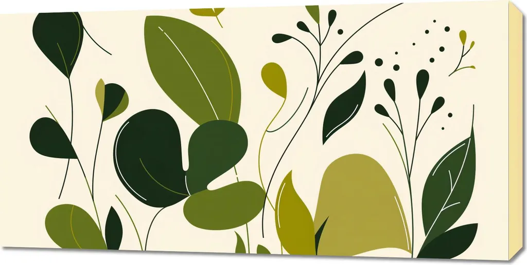 Stampa su Tela Foglie 100x50 cm: Quadro Economico e Moderno per Casa