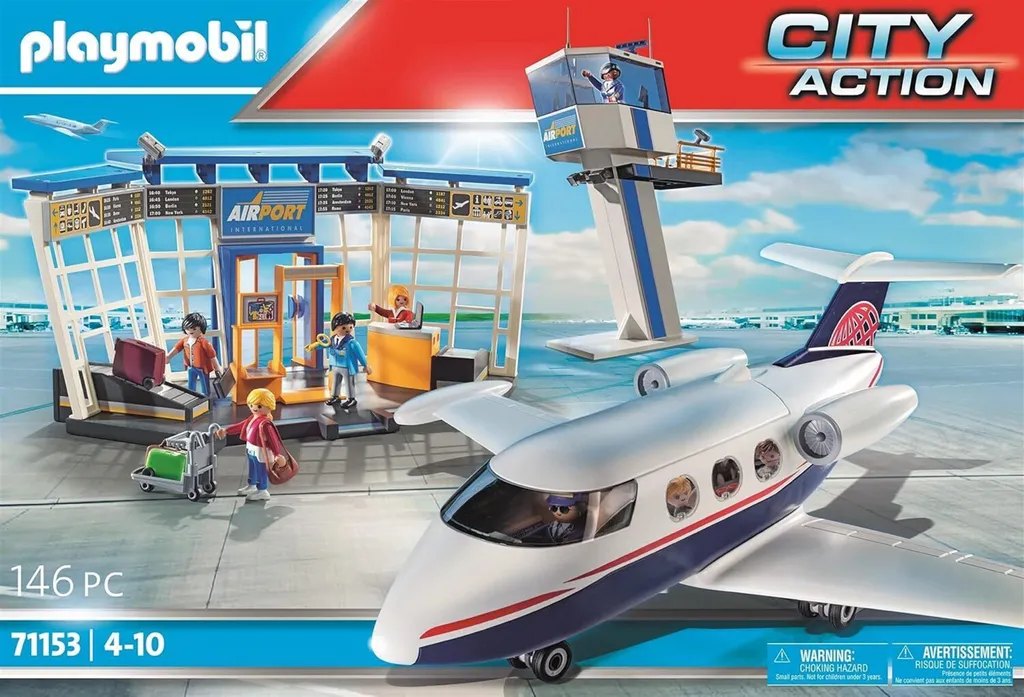 PLAYMOBIL 71153 Avion et Tour de Contrôle avec Figurines et Bagages