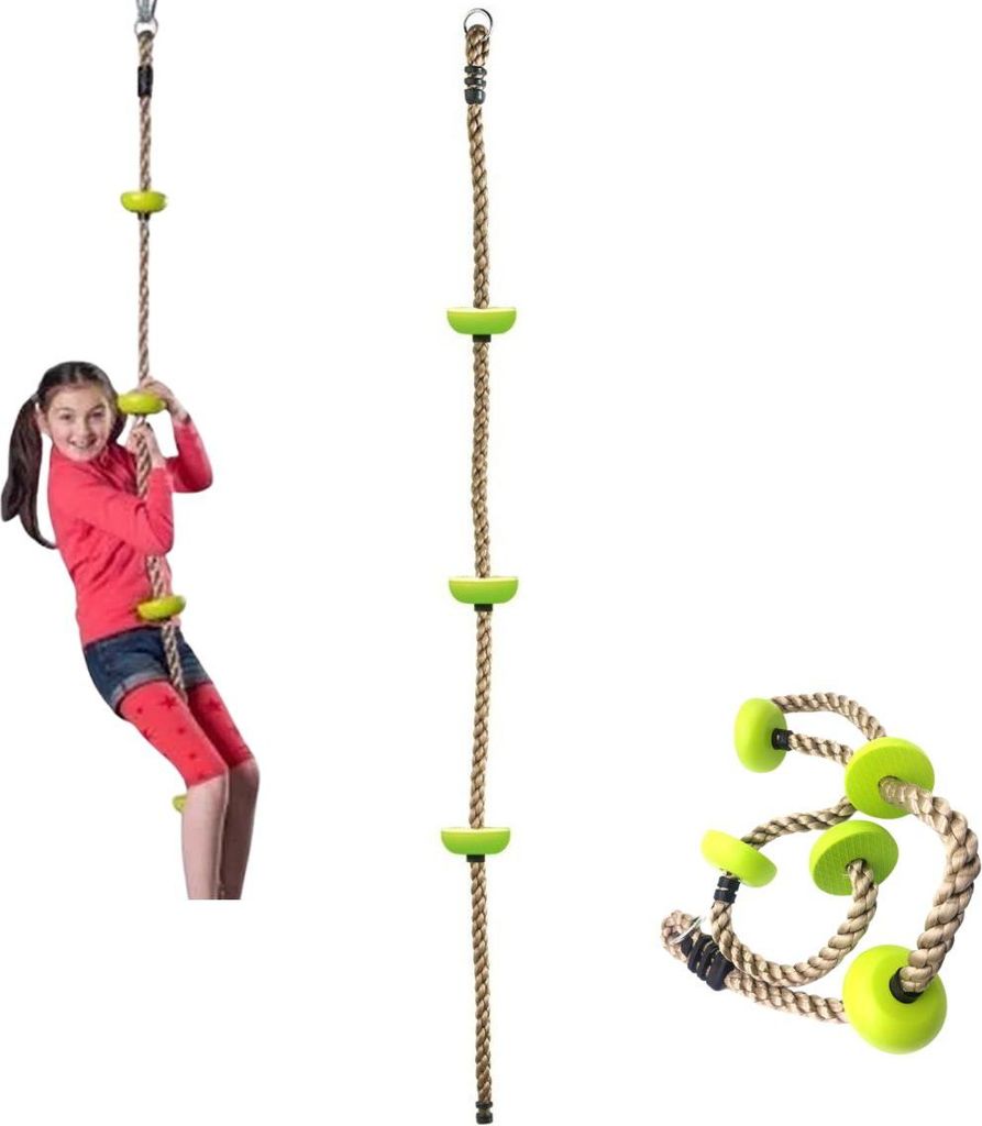 Gymnastikseil 2m mit grünen Knoten, Climbing Rope